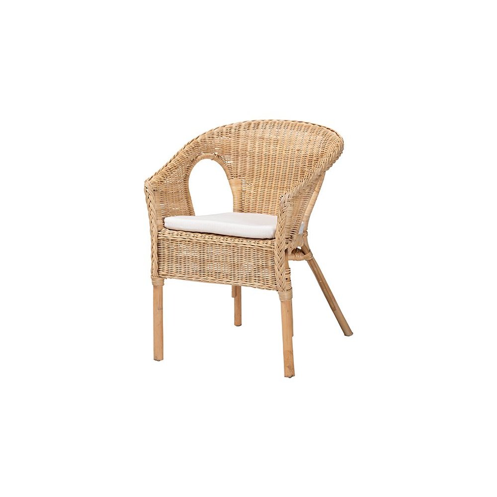 Abbey Modern Bohemian Natural Rattan Dining Chair