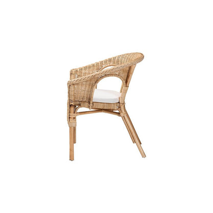 Abbey Modern Bohemian Natural Rattan Dining Chair