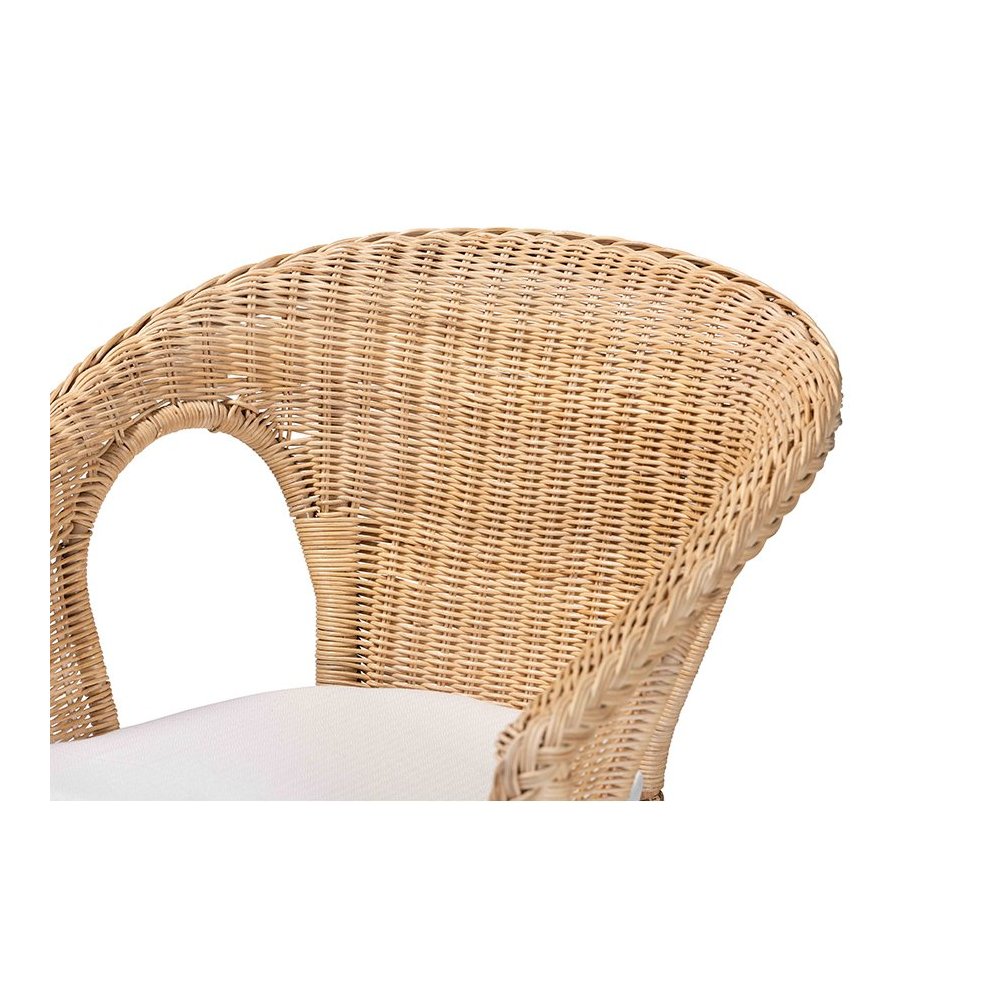 Abbey Modern Bohemian Natural Rattan Dining Chair
