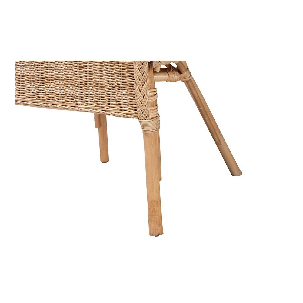 Abbey Modern Bohemian Natural Rattan Dining Chair