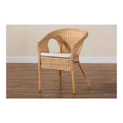 Abbey Modern Bohemian Natural Rattan Dining Chair
