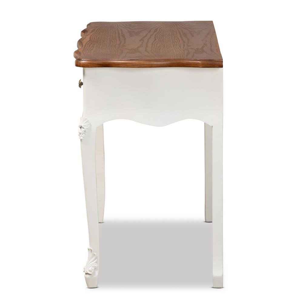 Brown Finished Small 3-Drawer Wood Console Table