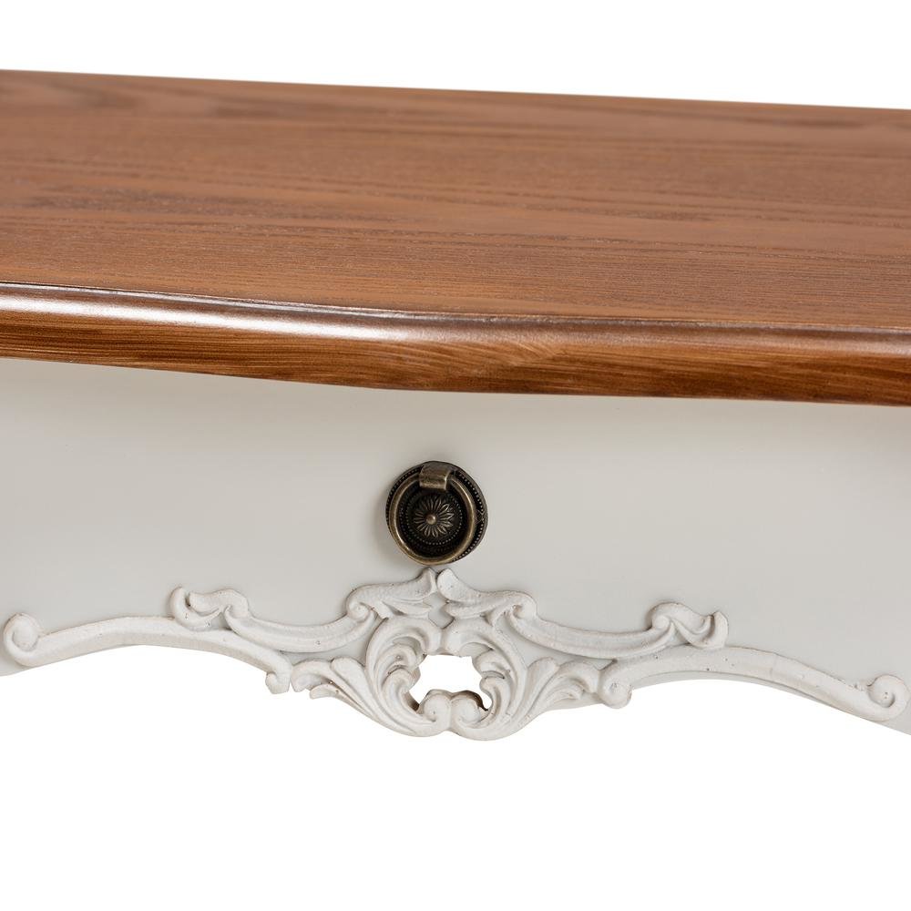 Brown Finished Small 3-Drawer Wood Console Table