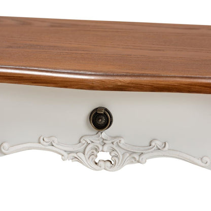 Brown Finished Small 3-Drawer Wood Console Table