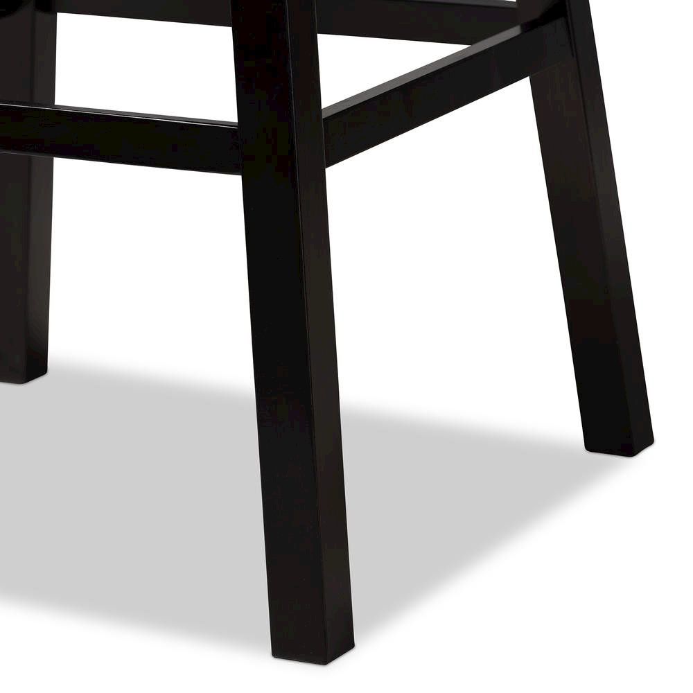 Dark Brown Finished Wood 2-Piece Swivel Bar Stool Set Set