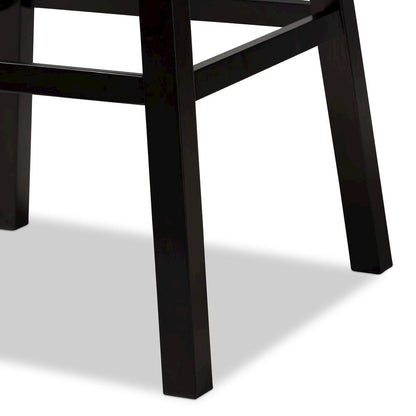 Dark Brown Finished Wood 2-Piece Swivel Bar Stool Set Set