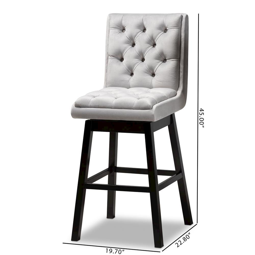 Dark Brown Finished Wood 2-Piece Swivel Bar Stool Set Set