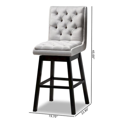 Dark Brown Finished Wood 2-Piece Swivel Bar Stool Set Set