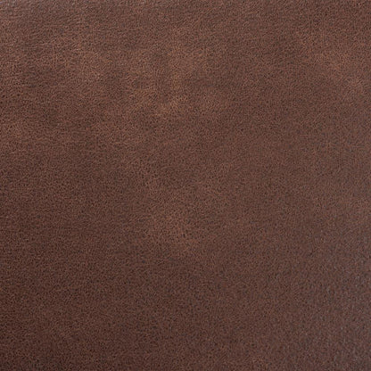 Leather Effect Fabric Upholstered Antique Oak Finished Wood Ottoman