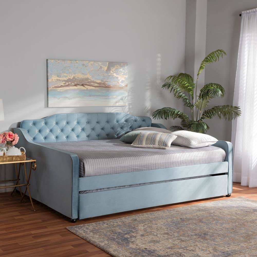 Button Tufted Full Size Daybed with Trundle