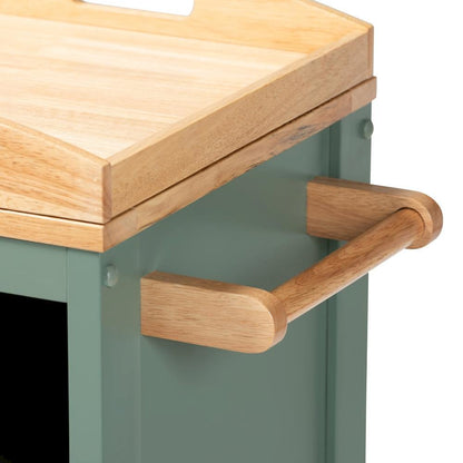 Natural Wood Kitchen Storage Cart
