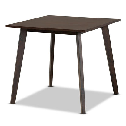 Beige Fabric Upholstered Dark Oak Brown Finished 5-Piece Wood Dining Set