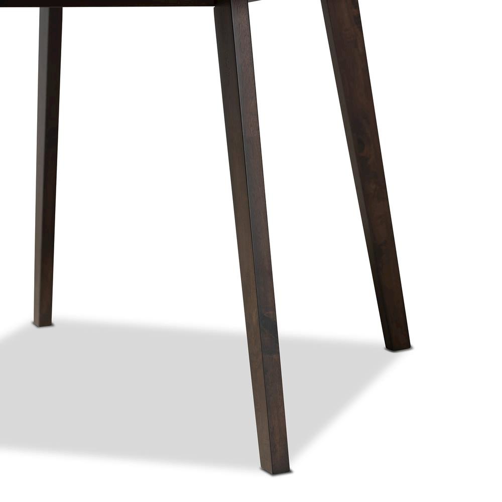 Beige Fabric Upholstered Dark Oak Brown Finished 5-Piece Wood Dining Set