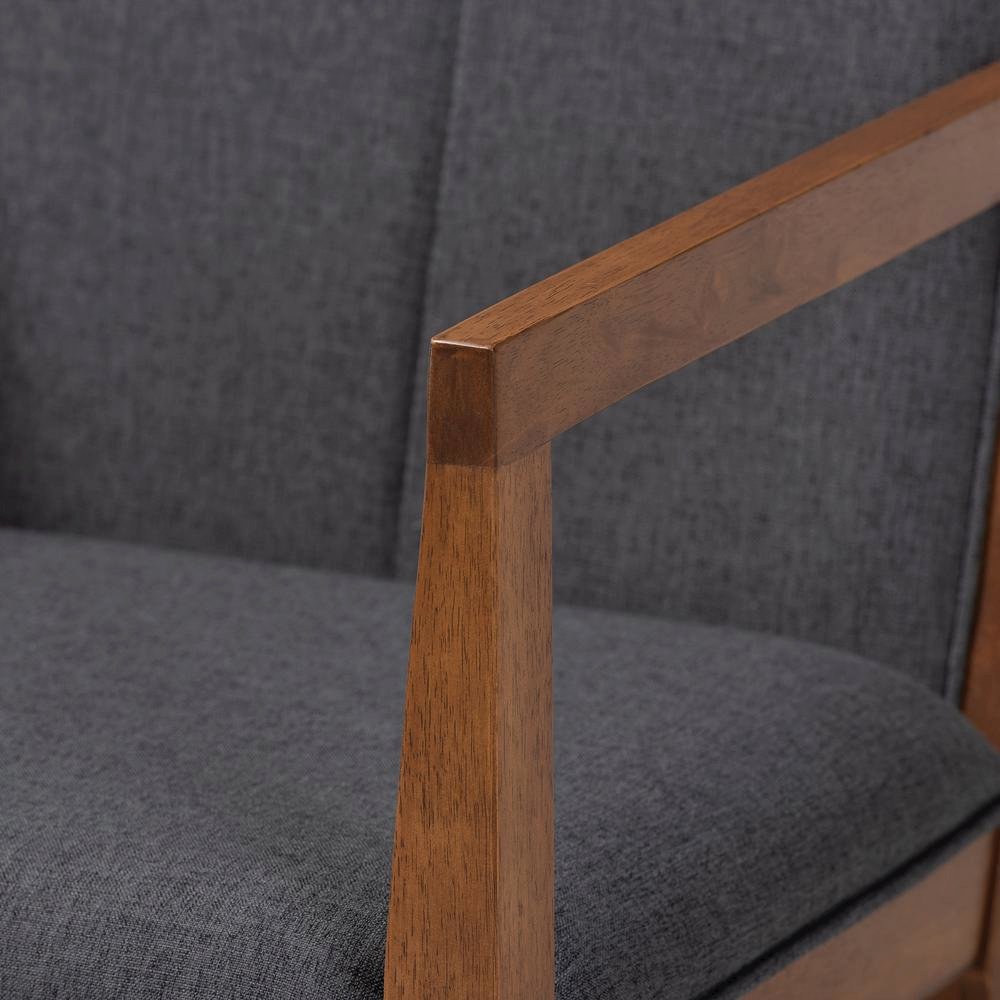 Baxton Studio Theresa Dark Grey and Walnut Effect 2-Piece Chair Set