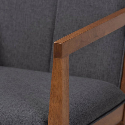 Baxton Studio Theresa Dark Grey and Walnut Effect 2-Piece Chair Set