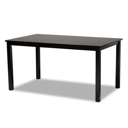 Espresso Brown Finished Rectangular Wood Dining Table
