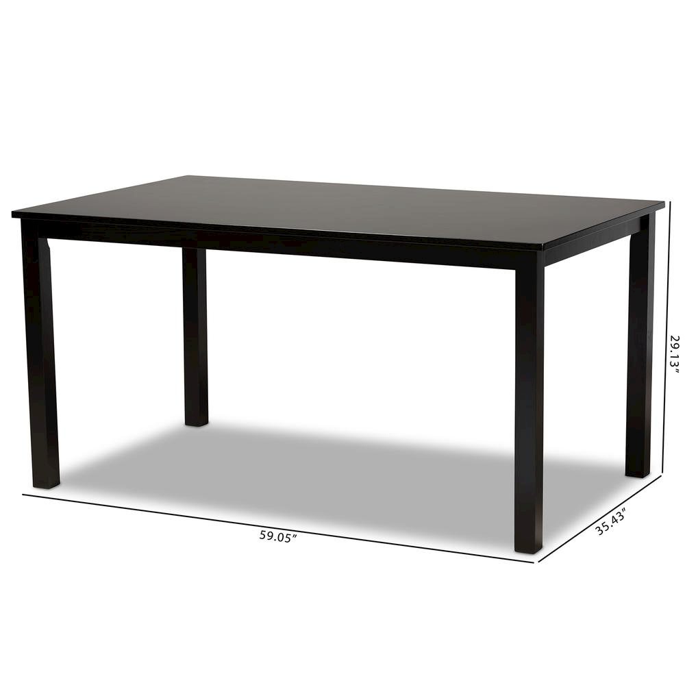 Espresso Brown Finished Rectangular Wood Dining Table