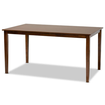 Walnut Brown Finished Rectangular Wood Dining Table