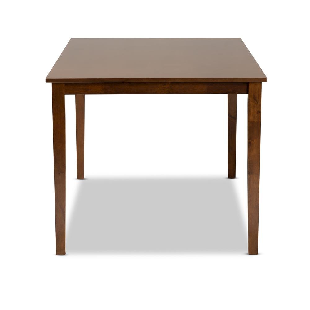 Walnut Brown Finished Rectangular Wood Dining Table