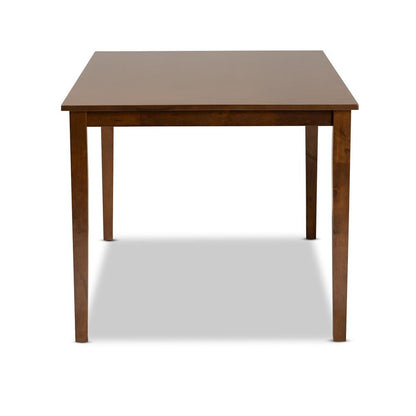 Walnut Brown Finished Rectangular Wood Dining Table