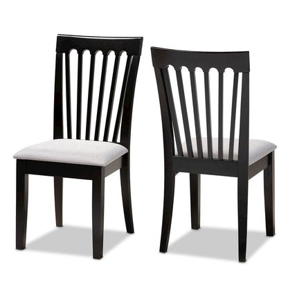Espresso Brown Finished Wood 2-Piece Dining Chair Set