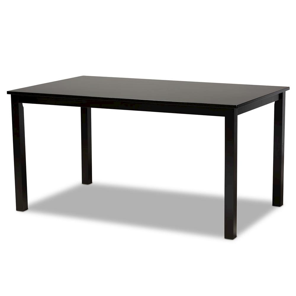 Gray Fabric Upholstered and Espresso Brown Finished Wood 7-Piece Dining Set