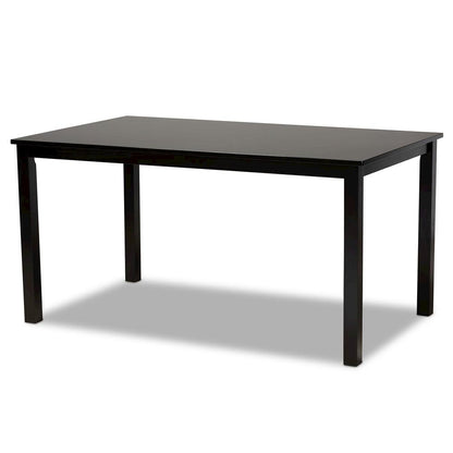 Gray Fabric Upholstered and Espresso Brown Finished Wood 7-Piece Dining Set