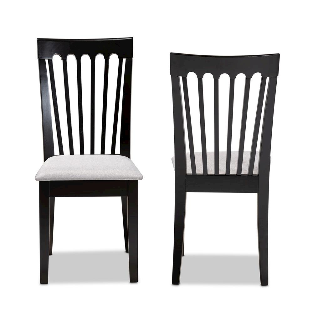 Espresso Brown Finished Wood 2-Piece Dining Chair Set