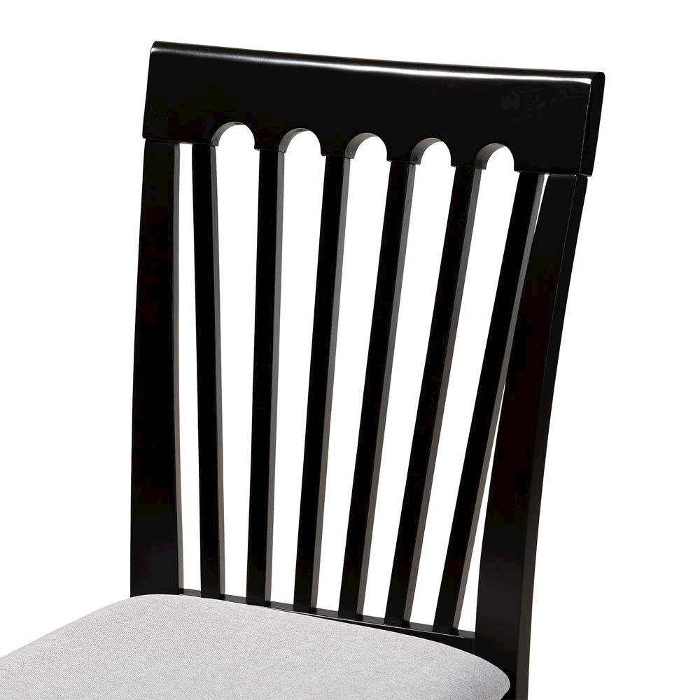 Espresso Brown Finished Wood 2-Piece Dining Chair Set
