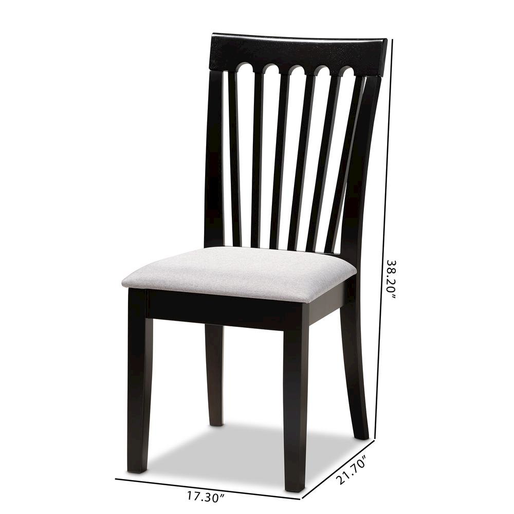 Espresso Brown Finished Wood 2-Piece Dining Chair Set
