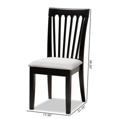 Espresso Brown Finished Wood 2-Piece Dining Chair Set