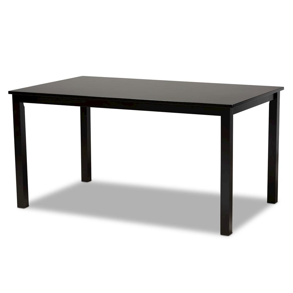 Sand Fabric Upholstered Espresso Brown Finished Wood 7-Piece Dining Set