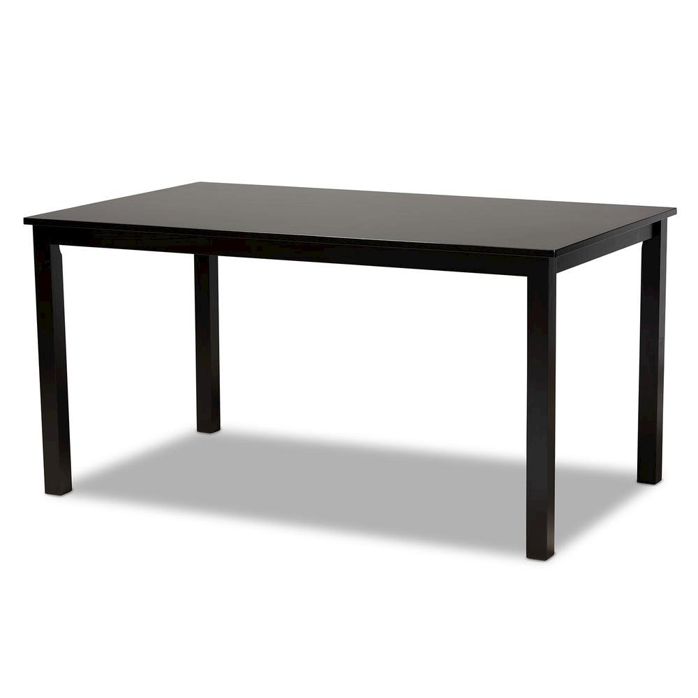 Grey Fabric Upholstered Espresso Brown Finished Wood 7-Piece Dining Set