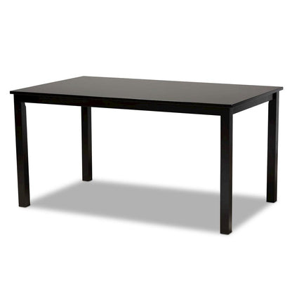 Grey Fabric Upholstered Espresso Brown Finished Wood 7-Piece Dining Set