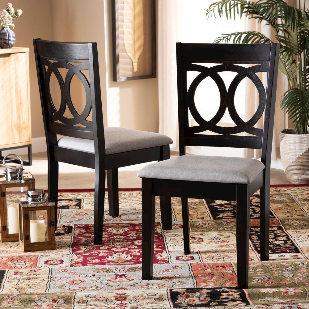 Espresso Brown Finished Wood 2-Piece Dining Chair Set Set