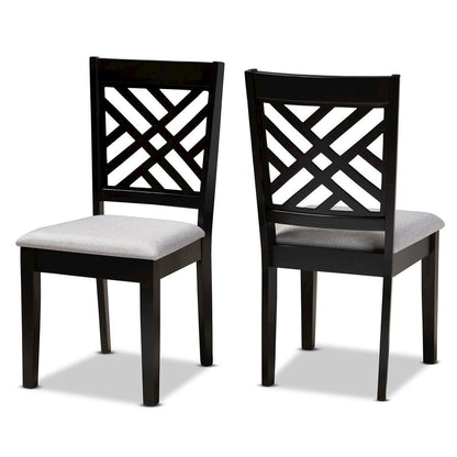 Espresso Brown Finished Wood 2-Piece Dining Chair Set Set
