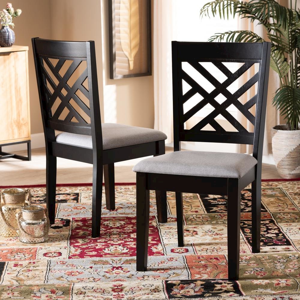 Espresso Brown Finished Wood 2-Piece Dining Chair Set Set