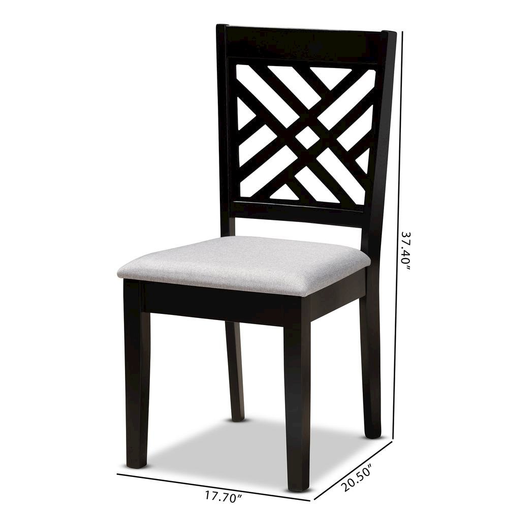 Espresso Brown Finished Wood 2-Piece Dining Chair Set Set
