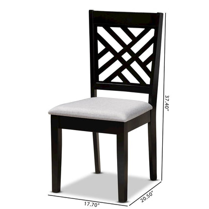 Espresso Brown Finished Wood 2-Piece Dining Chair Set Set