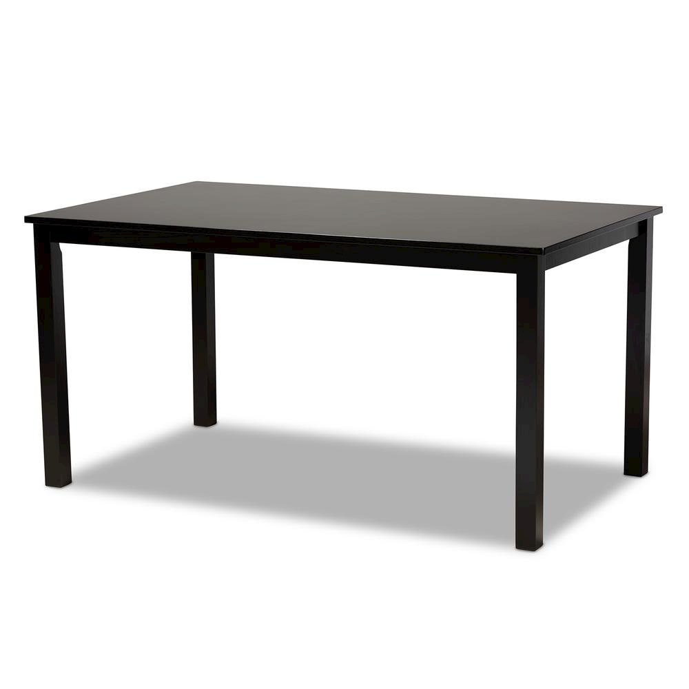 Sand Fabric Upholstered Espresso Brown Finished Wood 7-Piece Dining Set