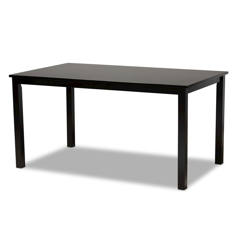 Grey Fabric Upholstered Espresso Brown Finished Wood 7-Piece Dining Set