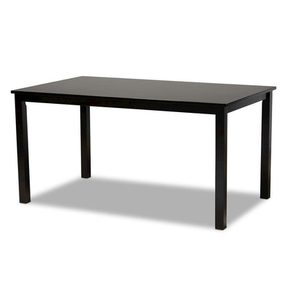 Grey Fabric Upholstered Espresso Brown Finished Wood 7-Piece Dining Set