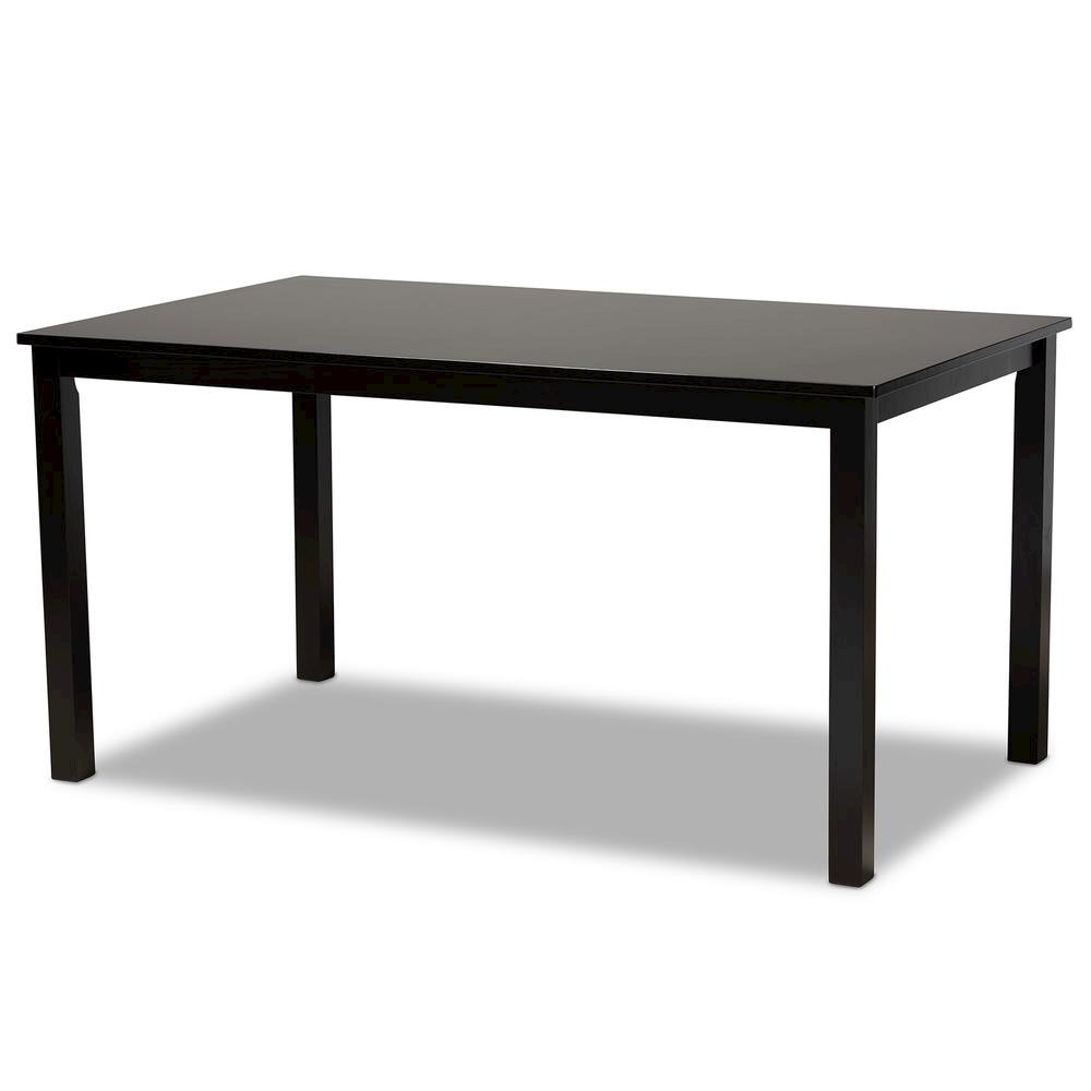Sand Fabric Upholstered Dark Brown Finished Wood 7-Piece Dining Set