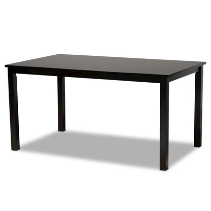 Grey Fabric Upholstered and Dark Brown Finished Wood 7-Piece Dining Set