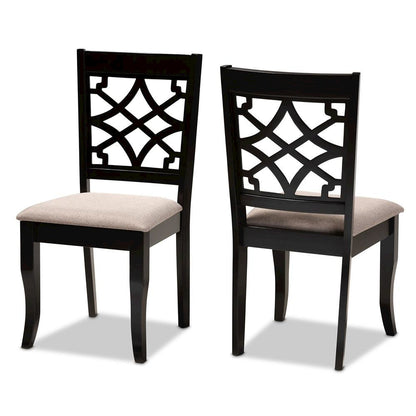 Espresso Brown Finished Wood 2-Piece Dining Chair Set