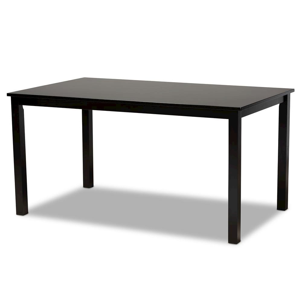 Sand Fabric Upholstered and Espresso Brown Finished Wood 7-Piece Dining Set