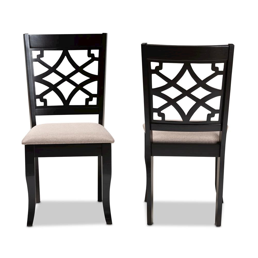 Espresso Brown Finished Wood 2-Piece Dining Chair Set
