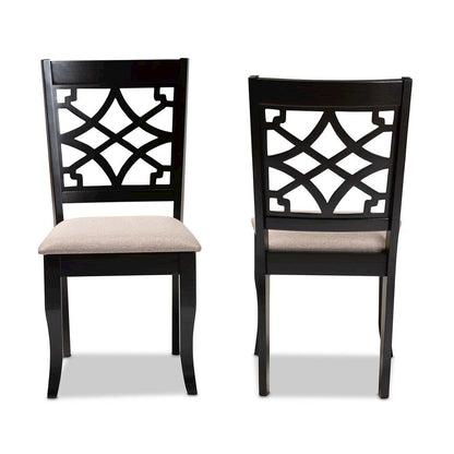 Espresso Brown Finished Wood 2-Piece Dining Chair Set
