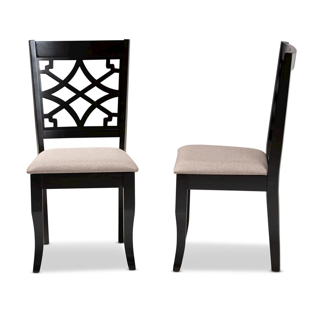 Espresso Brown Finished Wood 2-Piece Dining Chair Set