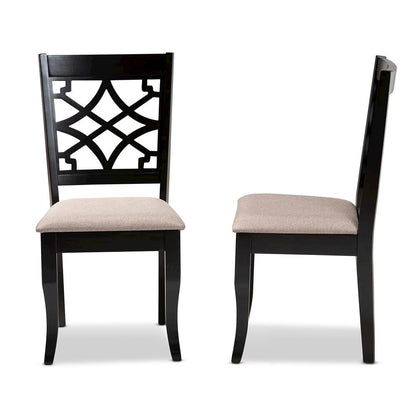 Espresso Brown Finished Wood 2-Piece Dining Chair Set